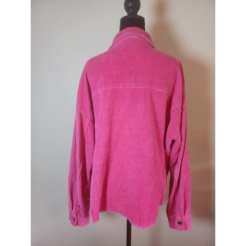 LaMiel‎ Women's Size Large Button Front Corduroy Jacket Hot Pink - Picture 2 of 5